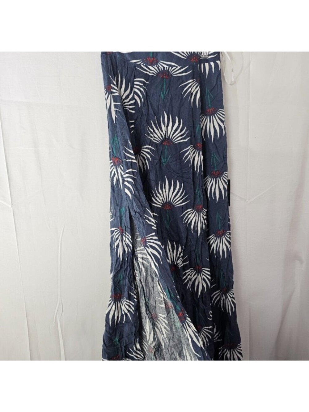 NWT Lulus Maxi Skirt Womens XXS Blue Floral Side Slits Full Length Elastic Waist - Picture 8 of 13